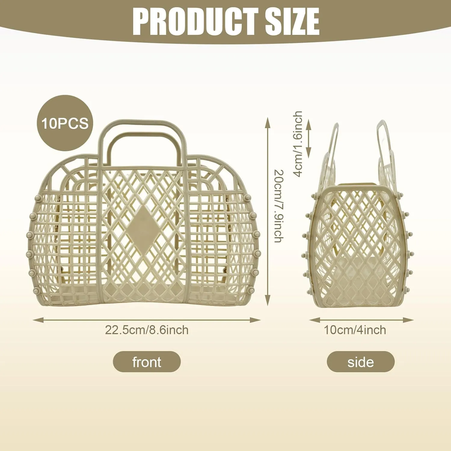 10 PCS Jelly Purse Jelly Basket Beach Bags, Reusable Plastic Jelly Beach Bag Beach Tote Gift Basket