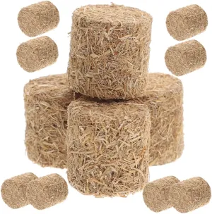 12pcs Miniature Hay Bales for Dollhouse Decoration Realistic Mini Garden Haystack Accessories for DIY Projects Parties and Home Decor