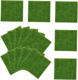 15pcs Miniature Gardens Craft Projects and Play Areas Fake Grass for Dollhouses and Terrariums