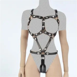 1/6 Scale Female Soldier Model Figure Doll Leather Body Chain Black Waist Chain Belts for 12 inch Action Figure Doll Body Accessories Doll