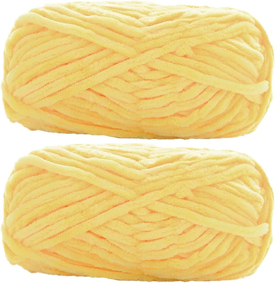 2 Pack Chenille Velvet Yarn Knitting Wool Thick Warm Crochet Knitting Yarns for DIY Hand-Knitted Fabric Art Bag Sweater Doll 200g