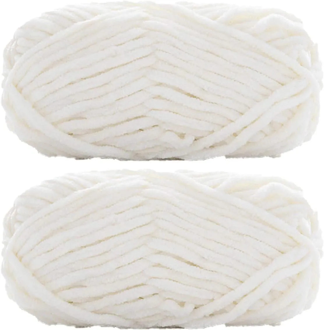 2 Pack Chenille Velvet Yarn Knitting Wool Thick Warm Crochet Knitting Yarns for DIY Hand-Knitted Fabric Art Bag Sweater Doll 200g