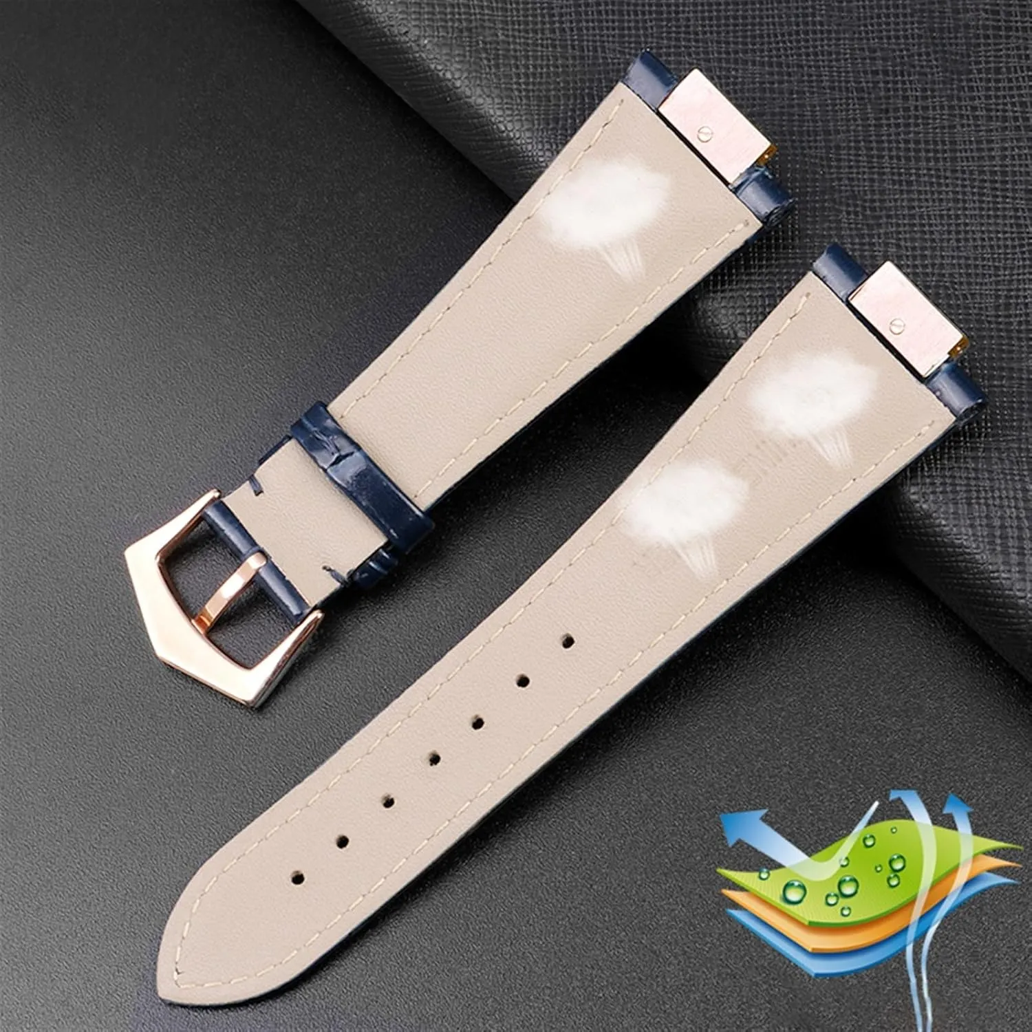 25-13mm Notch Genuine Leather Watch Strap Connector For Patek Philippe Nautilus 5711 5726 5712g Watchband Wristband Bracelet