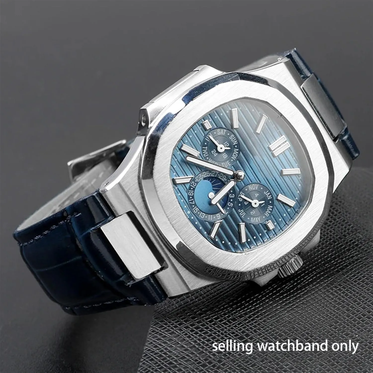 25-13mm Notch Genuine Leather Watch Strap Connector For Patek Philippe Nautilus 5711 5726 5712g Watchband Wristband Bracelet
