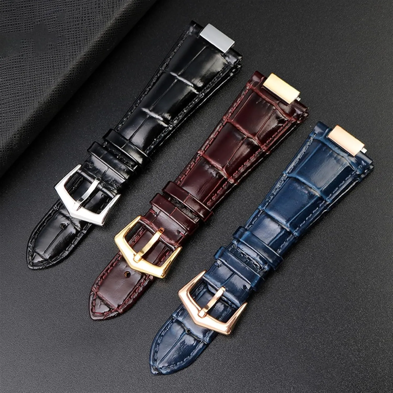 25-13mm Notch Genuine Leather Watch Strap Connector For Patek Philippe Nautilus 5711 5726 5712g Watchband Wristband Bracelet
