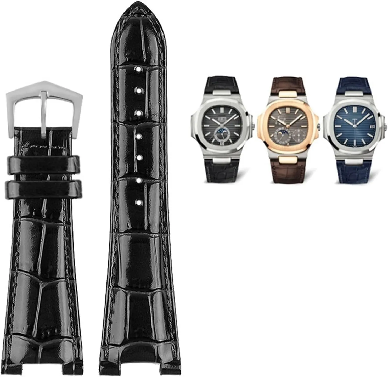 25-13mm Notch Genuine Leather Watch Strap Connector For Patek Philippe Nautilus 5711 5726 5712g Watchband Wristband Bracelet