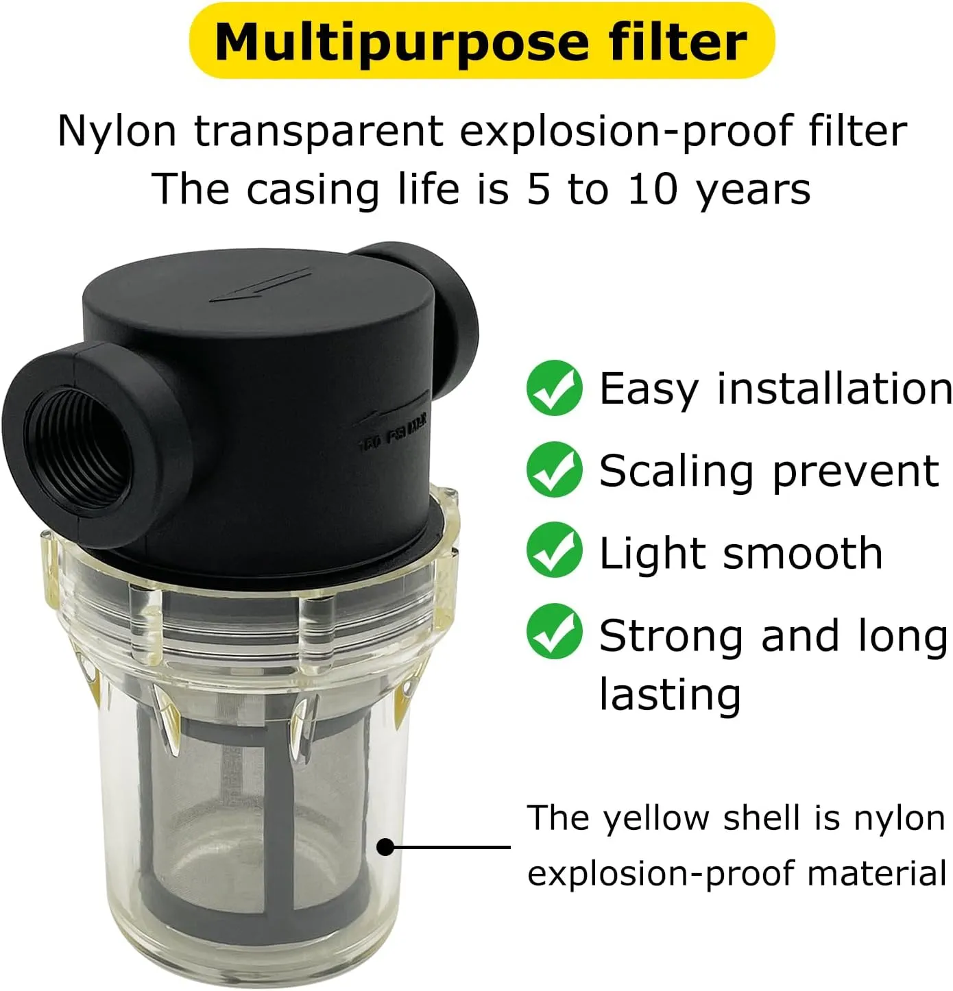 3/4" Female NPT in-Line Strainer with 100 mesh Stainless Steel Filter Screen (3/4“ 100 Mesh)