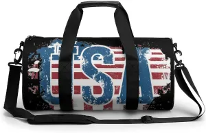4th of July U.S. Flag Travel Duffel Bag Gym Bags Sports Tote Shoulder Weekender Handbag for Men Women