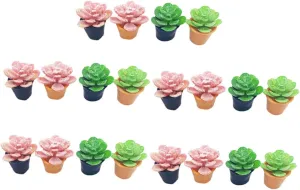 60pcs Mini Plants Realistic Imitation Potted Flowers for Dollhouse Decoration Compact Simulation Bonsai Craft for Boys and Girls Home Decor Random Style