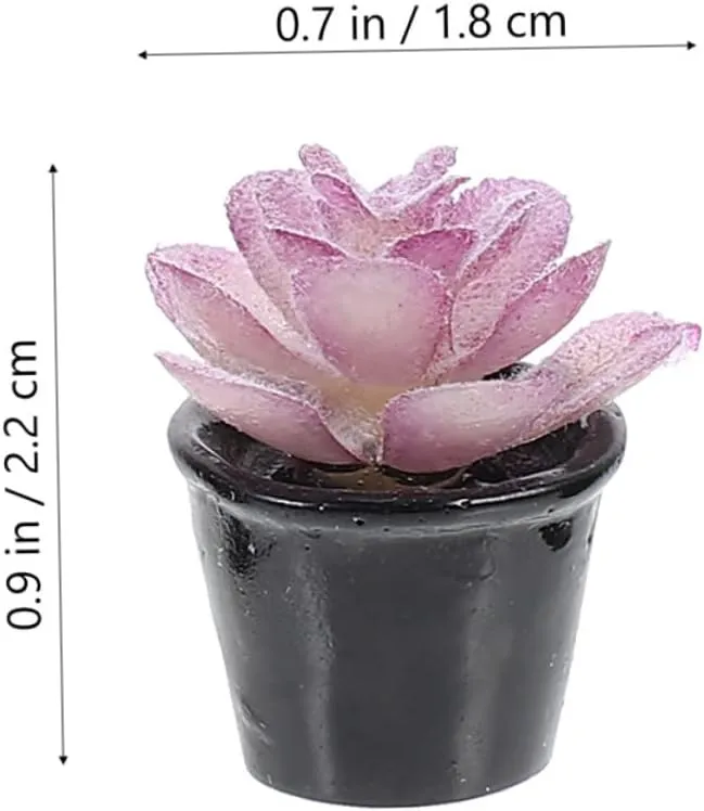 60pcs Mini Plants Realistic Imitation Potted Flowers for Dollhouse Decoration Compact Simulation Bonsai Craft for Boys and Girls Home Decor Random Style