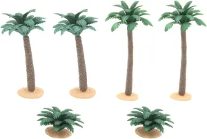 6pcs Simulation Plants for Micro Landscape DIY Scenery Realistic Tree and Bush Models for Dollhouses Fairy Gardens and Model Train Railways