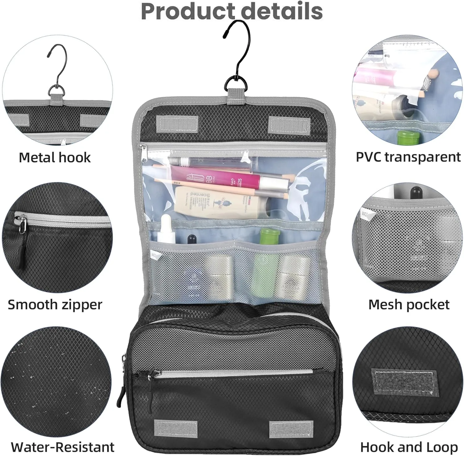 8 Set Expandable Compression Packing Cubes for Suitcases Travel Essentials Carry On Waterproof Storage Bag With Dry And Wet Separation Black