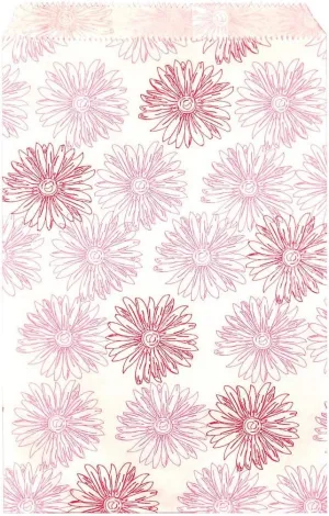 888 Display USA, Inc 200 pcs 8 1/2" x 11" Flower Paper Gift Bags Shopping Sales Tote Bags White with Pink Red Flower Design (8 1/2" x 11")