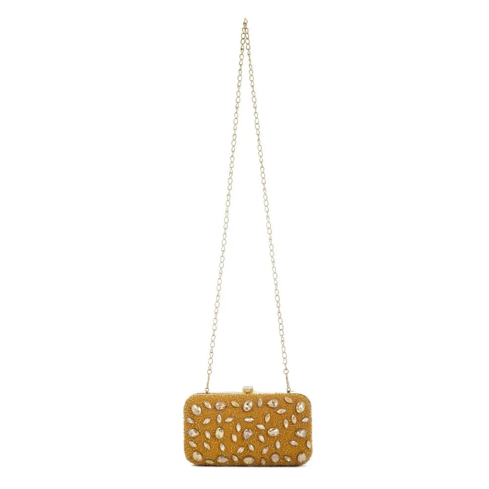 A Clutch Story Crystal Studded Clutch