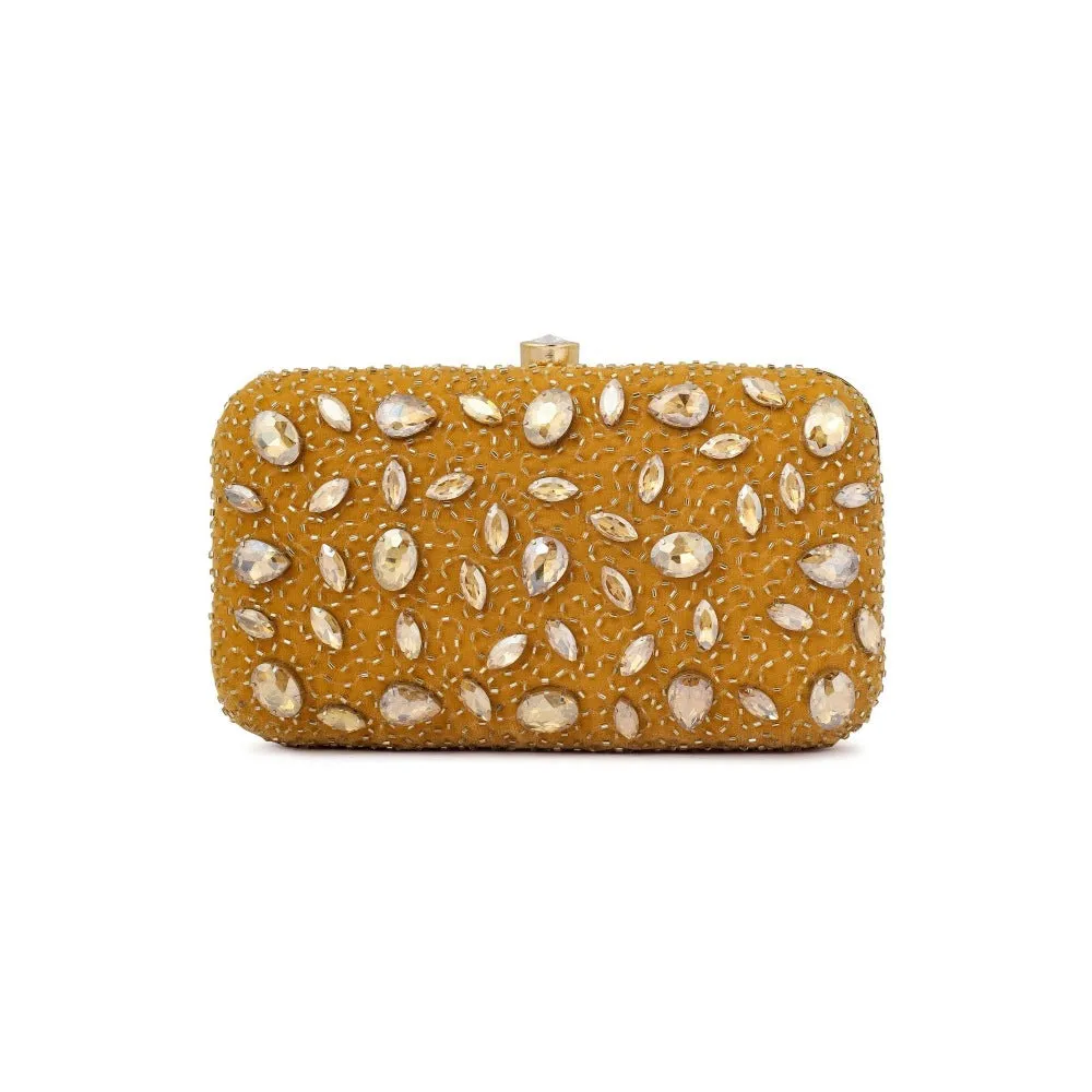 A Clutch Story Crystal Studded Clutch