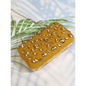 A Clutch Story Crystal Studded Clutch