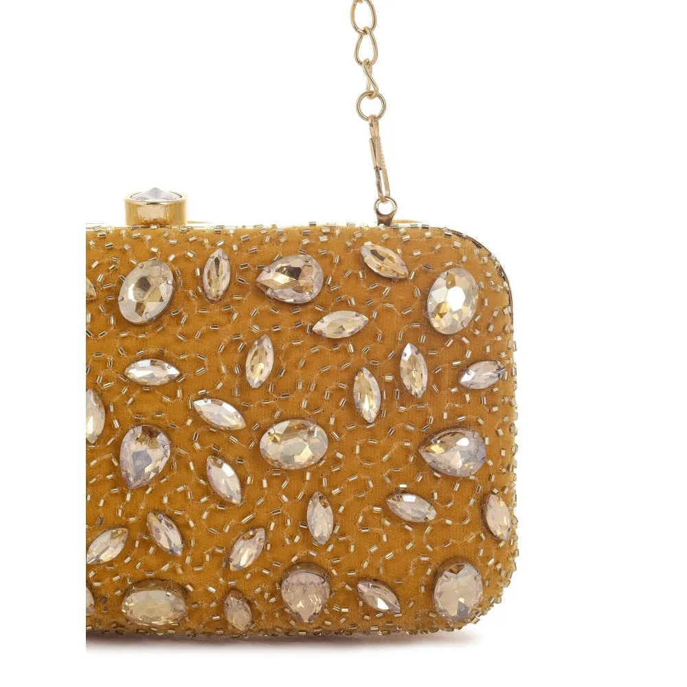 A Clutch Story Crystal Studded Clutch