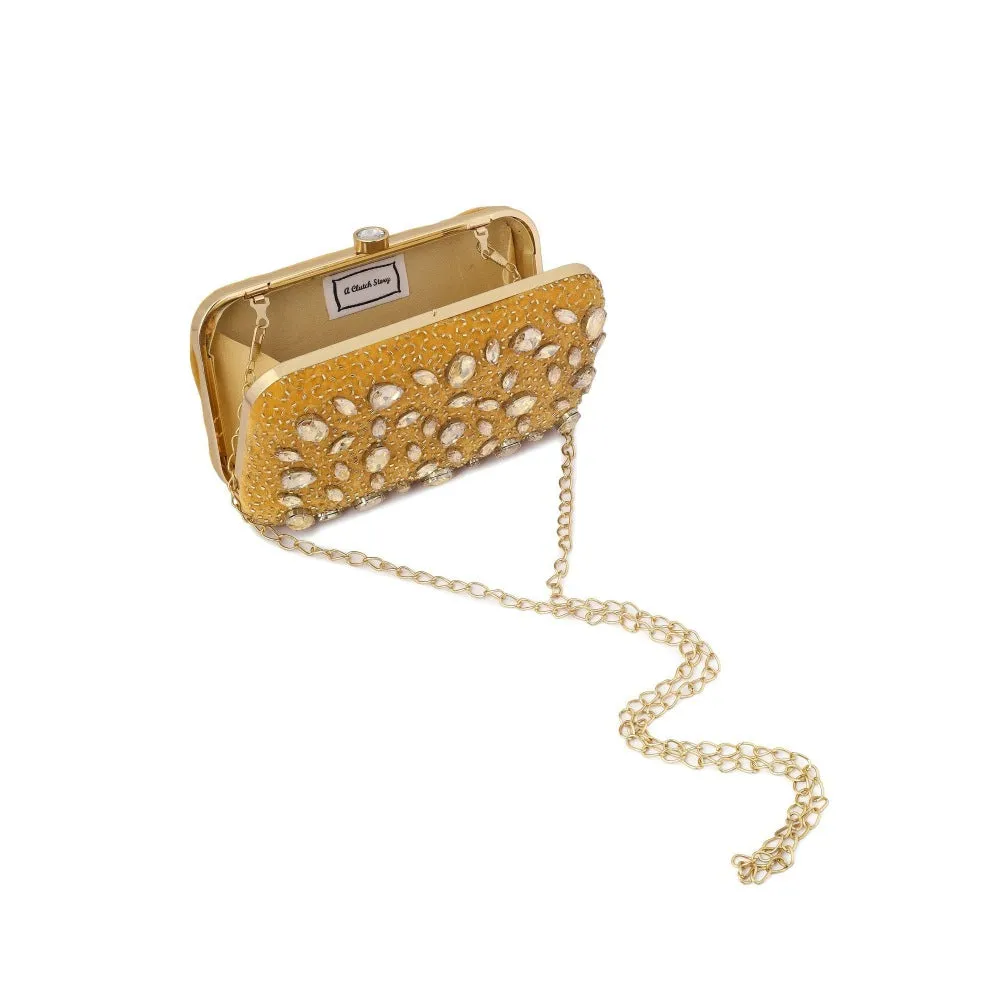 A Clutch Story Crystal Studded Clutch