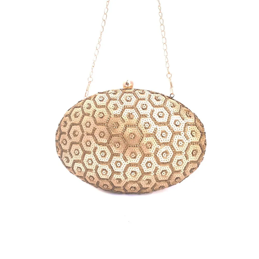 A Clutch Story Honeycomb Sequins Clutch