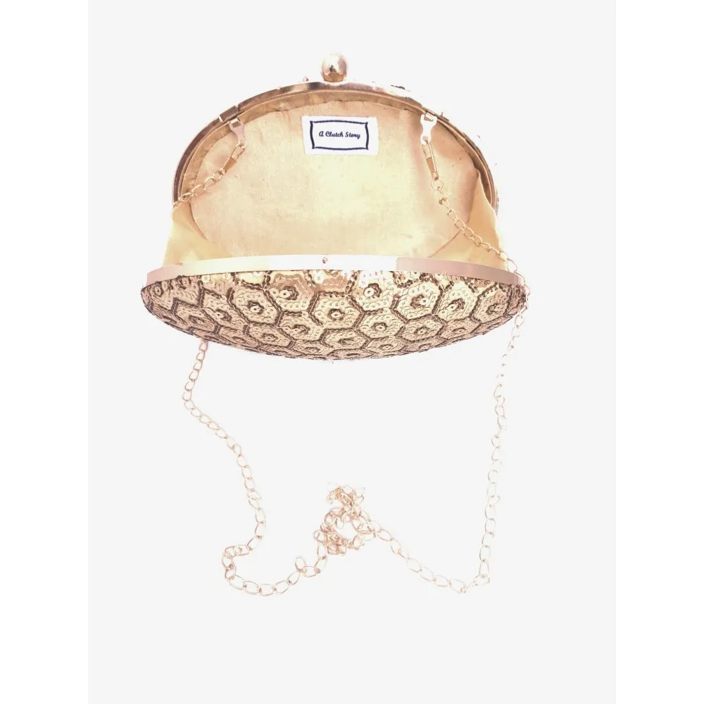 A Clutch Story Honeycomb Sequins Clutch