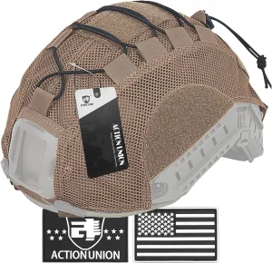 ACTIONUNION Tactical Airsoft Helmet Cover Breathable Mesh Helmet Cover for PJ/BJ/MH Helmet