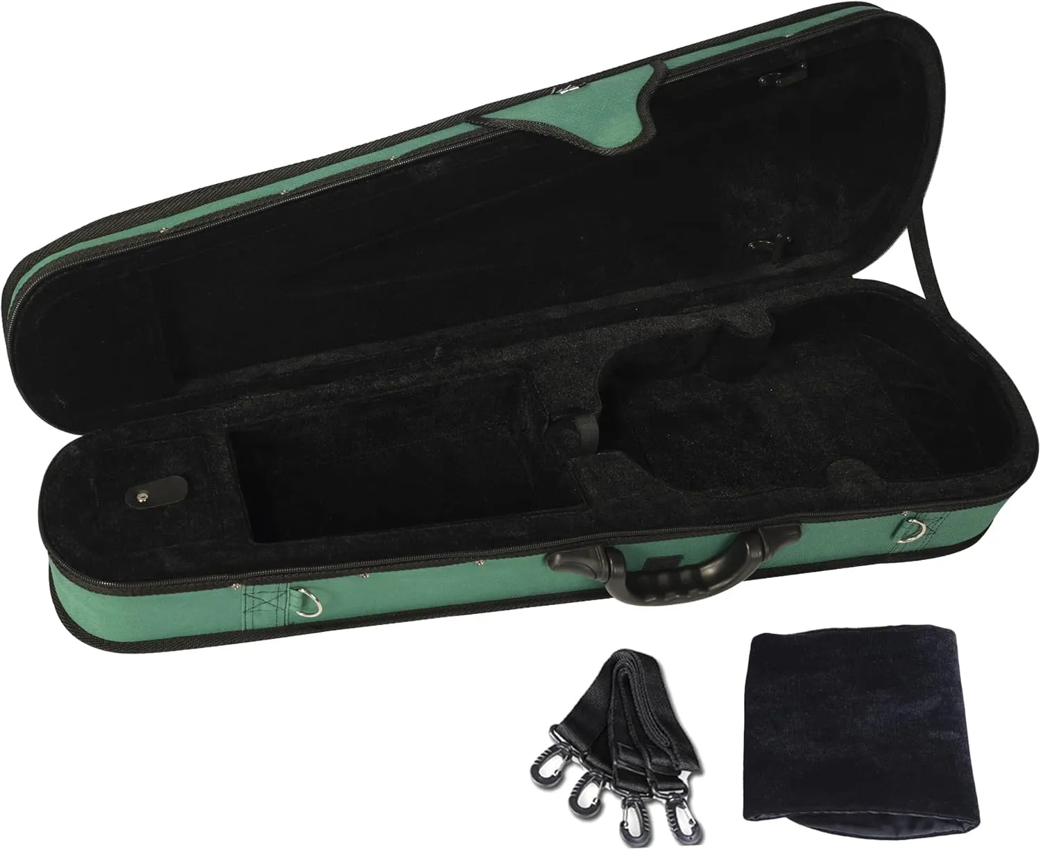 adm 4/4 Full Size Violin Hard Case Basic Professional Triangular Shape Backpack, Super Light Suspension (Dark Green)