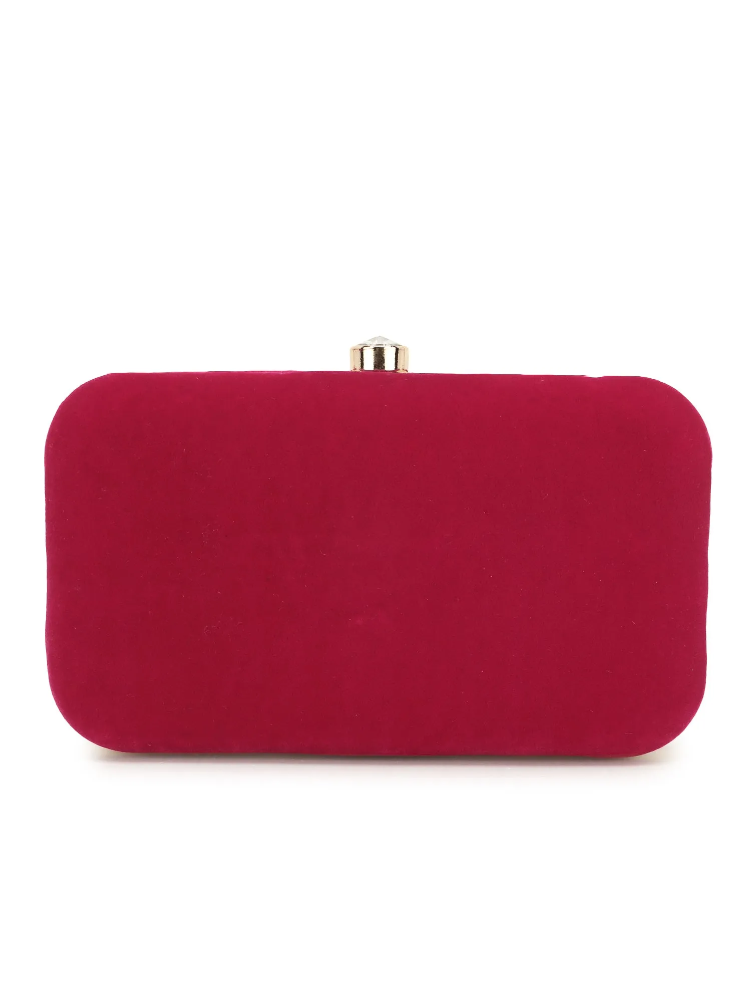 Adorn Botanical Embellished Velvet Clutch