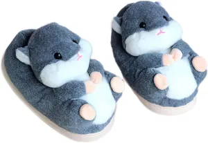 Adult Unisex Elephant & Hamster Slippers - Comfortable, Warm Animal Cartoon Cotton Shoes