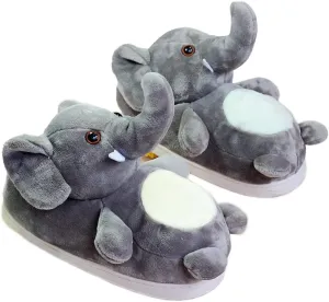 Adult Unisex Elephant & Hamster Slippers - Comfortable, Warm Animal Cartoon Cotton Shoes