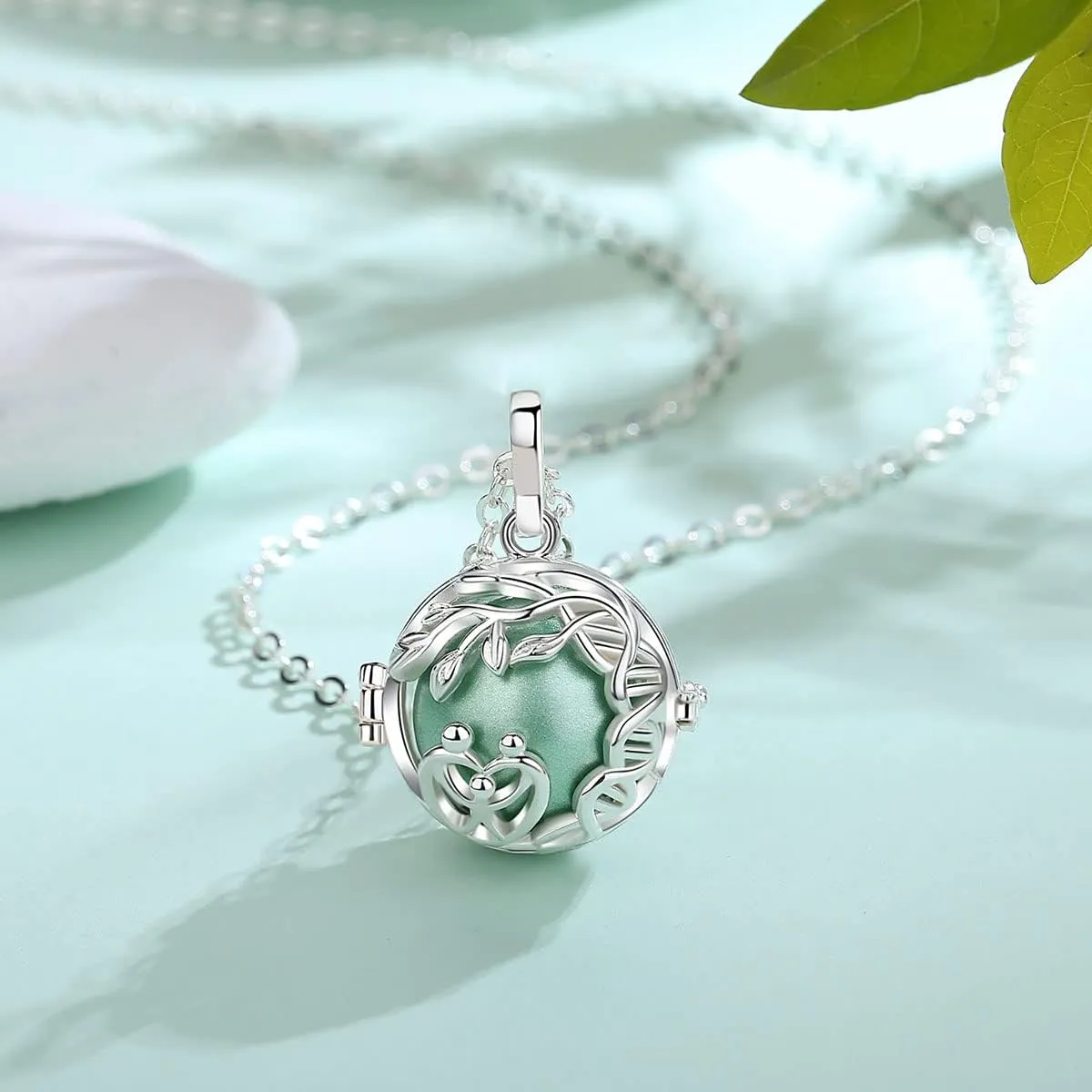 AEONSLOVE Harmony Ball Necklace Tree of Life Angel Chime Caller Necklace, Balls 18MM Llamador De Angeles Bola Necklace Pregnancy Gifts - 30 & 45 Chains