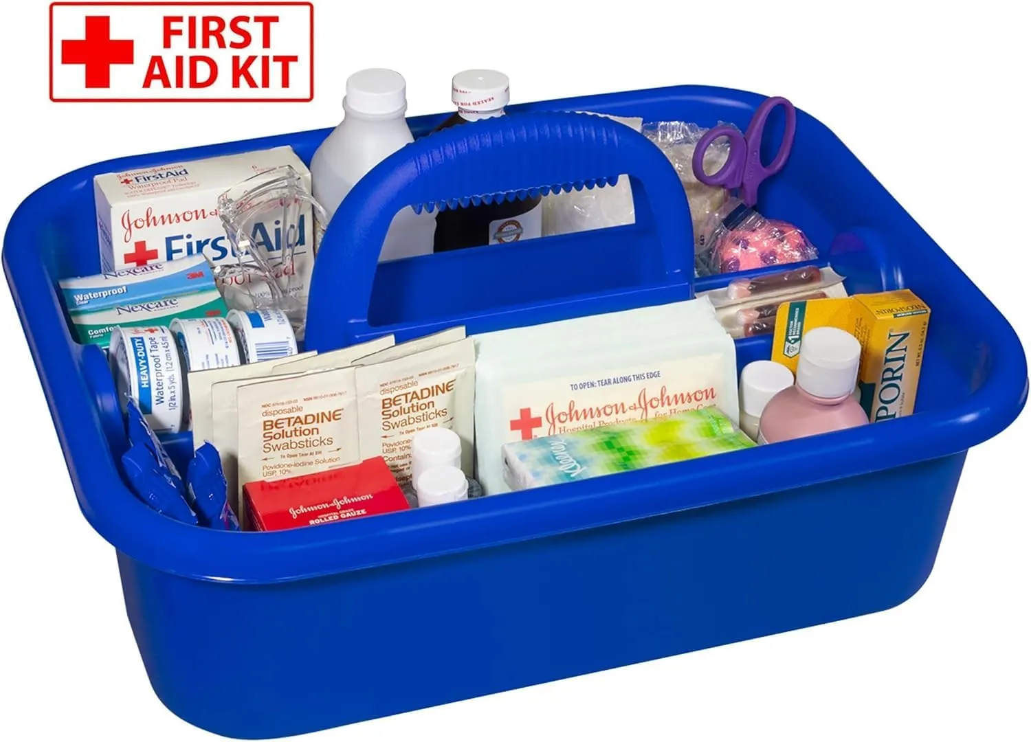 Akro-Mils 09185 Plastic Tote Tool & Supply Cleaning Caddy with Handle, (18-3/8-Inch x 13-7/8-Inch x 9-Inch), Blue (09185BLUE)