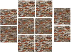 Alasum 12pcs Miniature Dollhouse Accessories Dollhouse Flooring Miniature Floor Tile Stickers Faux 3D Brick Wall Paper Brick Peel and Stick Vinyl Film for Mini House Decor, 10.00X10.00X0.10CM
