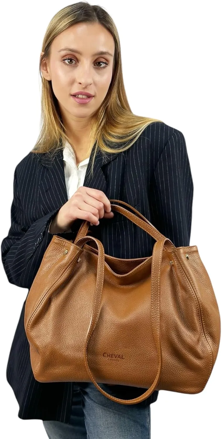 Alfa Handbag, Genuine Leather Made in Italy