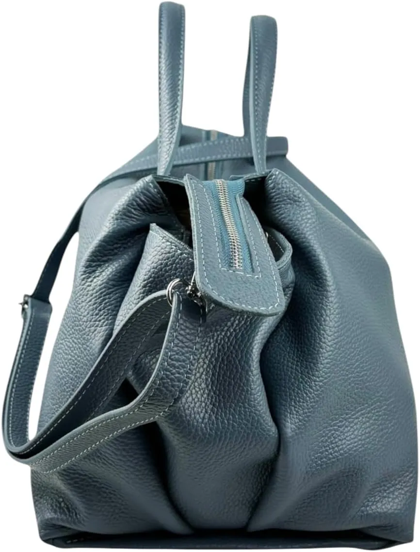 Algedi Handbag, Genuine Leather Made in Italy