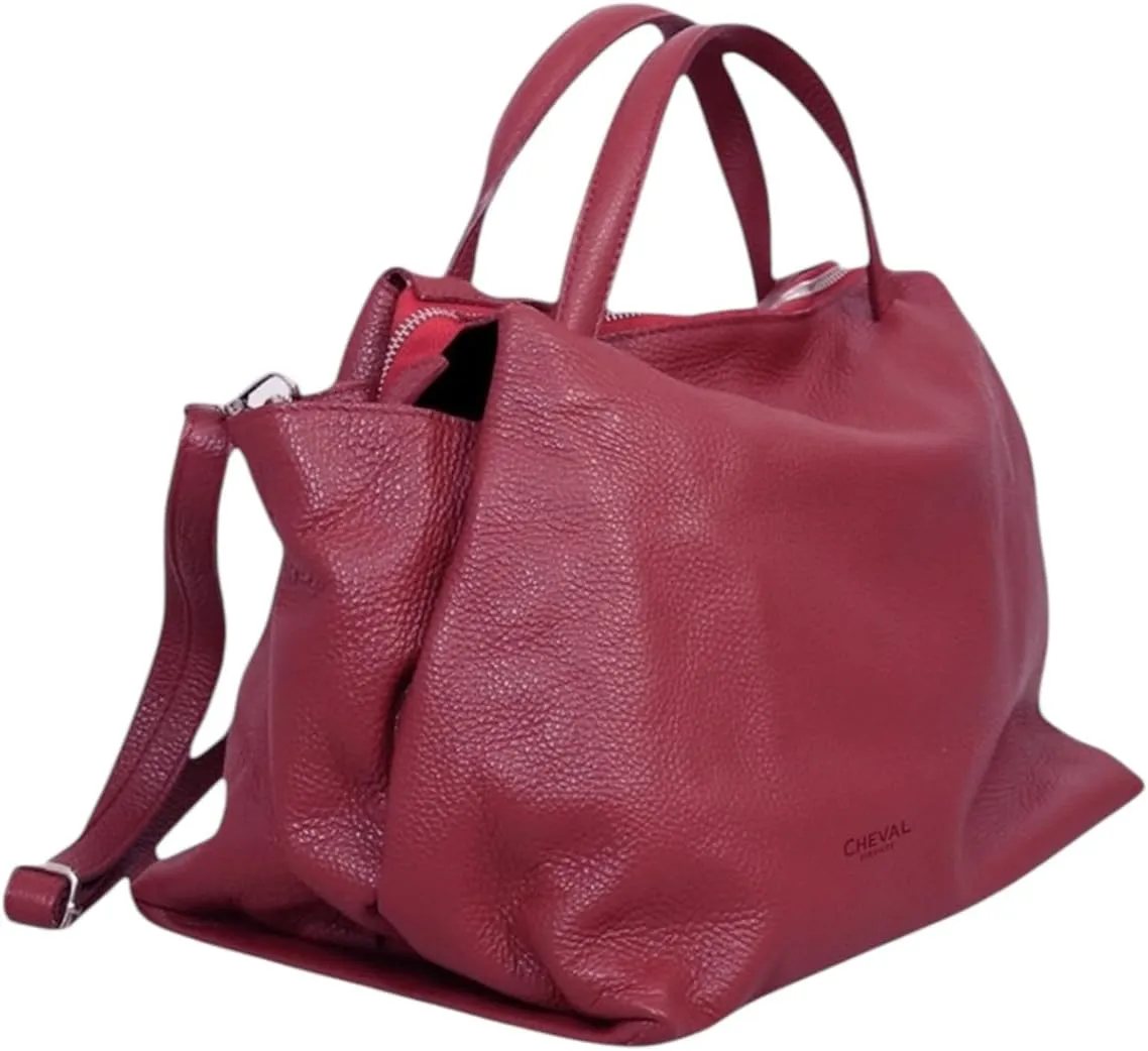 Algedi Handbag, Genuine Leather Made in Italy