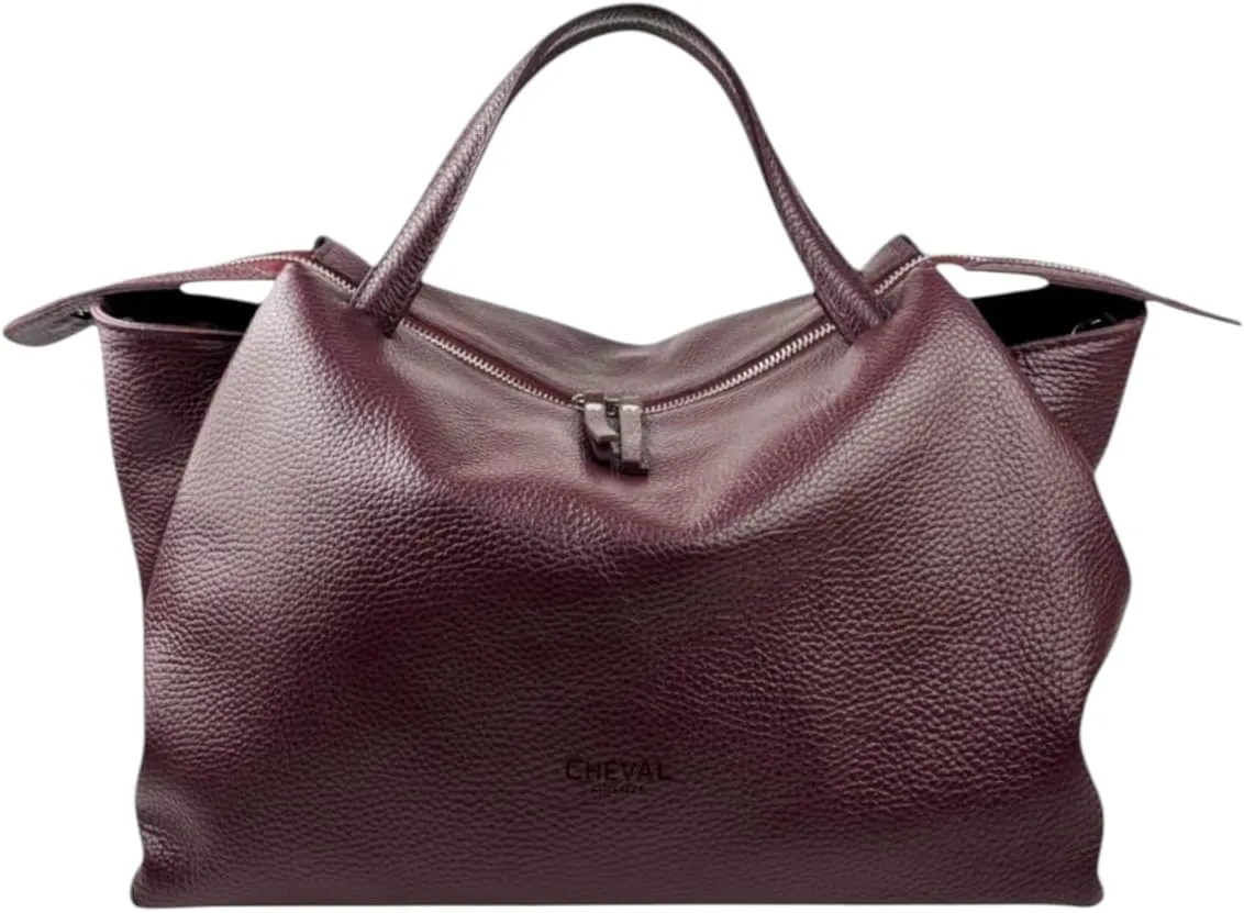 Algedi Handbag, Genuine Leather Made in Italy