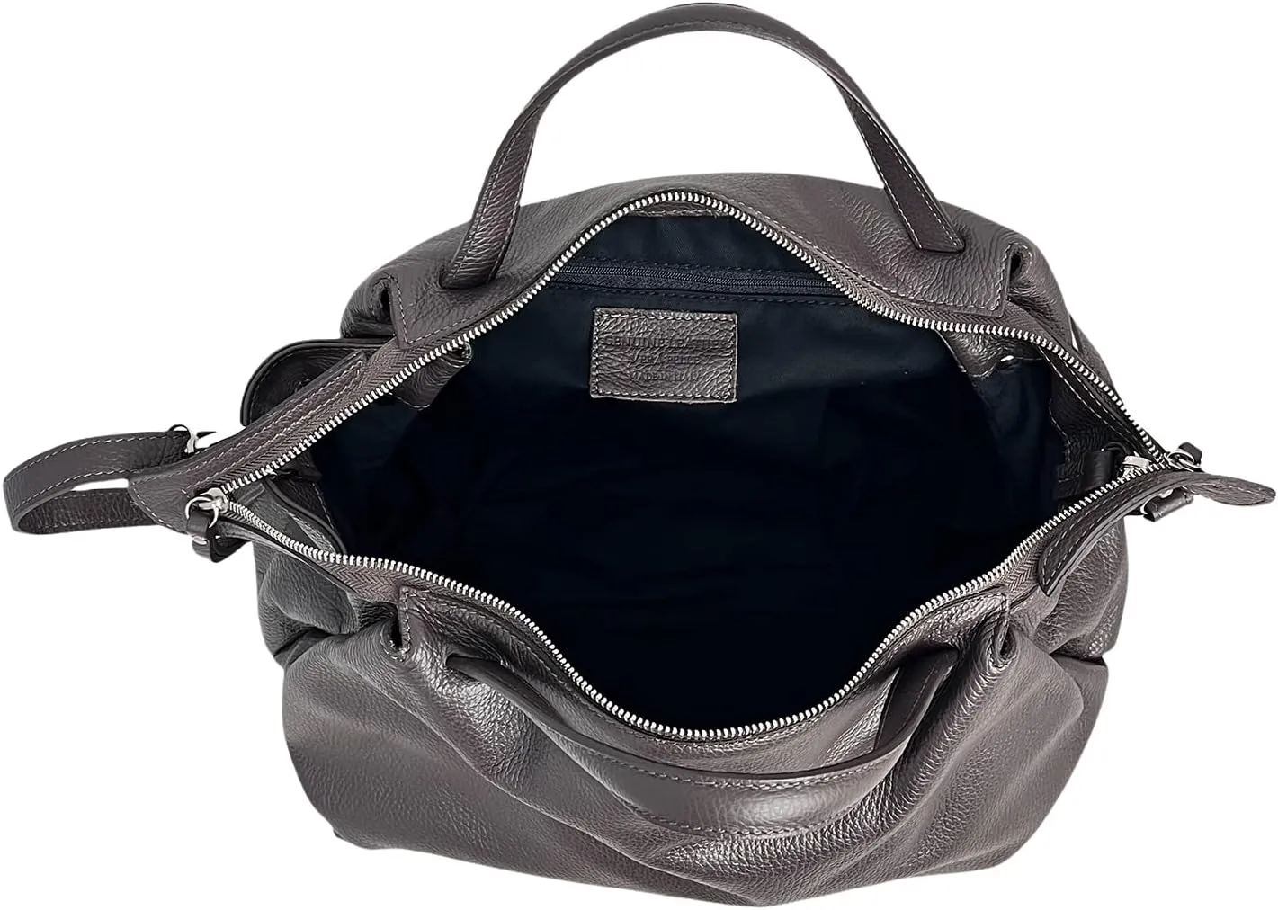 Algedi Handbag, Genuine Leather Made in Italy