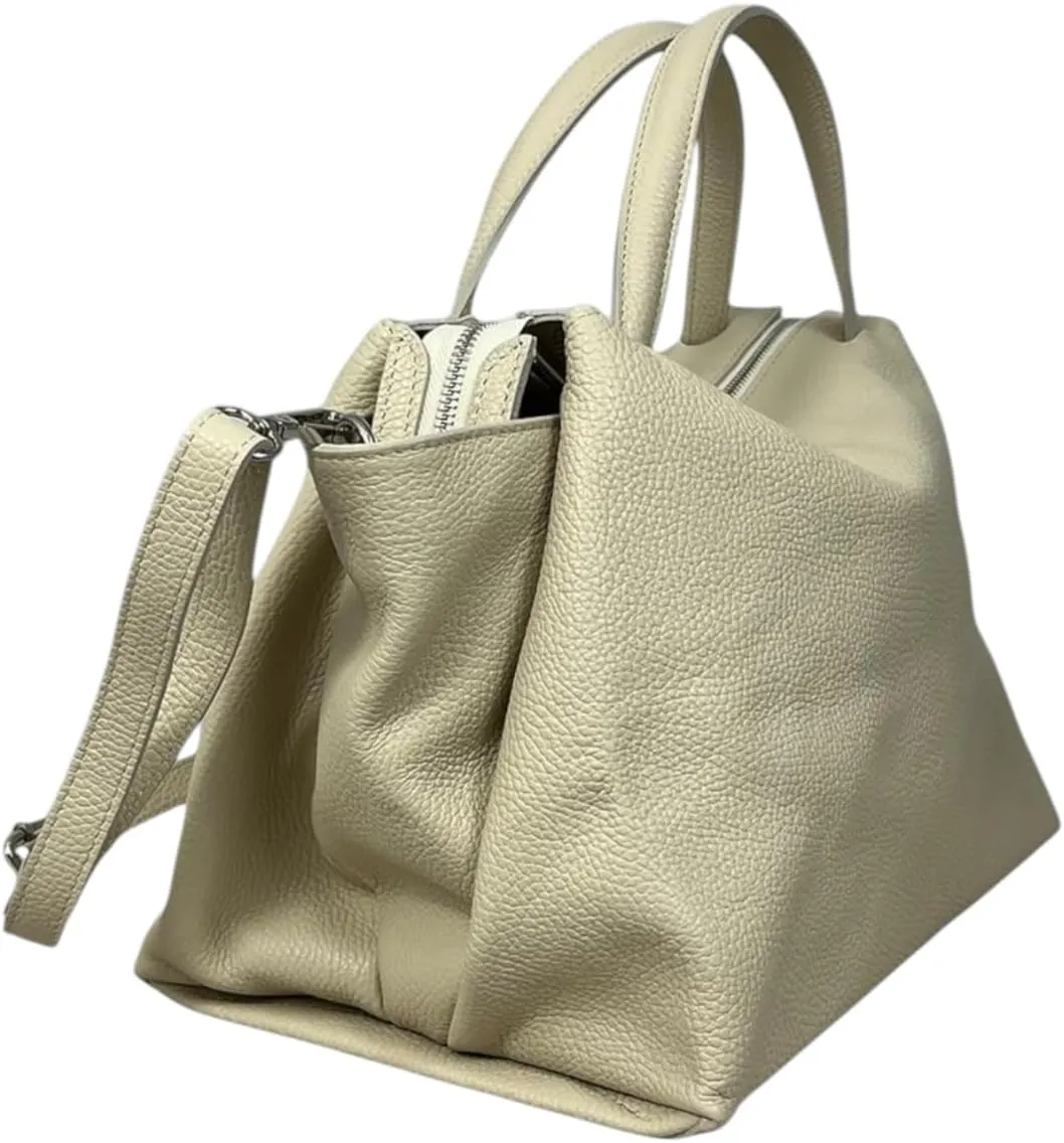 Algedi Handbag, Genuine Leather Made in Italy
