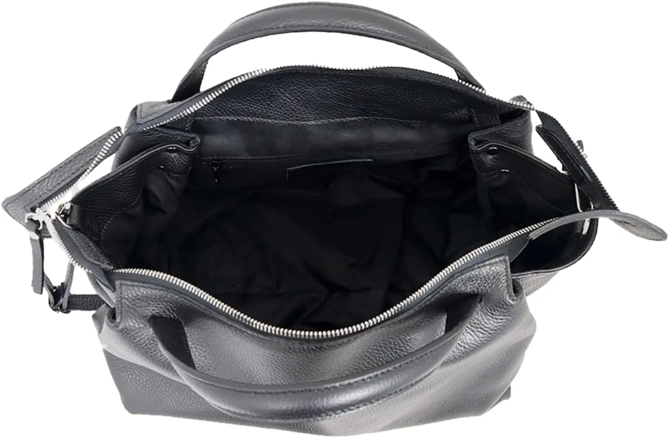 Algedi Handbag, Genuine Leather Made in Italy