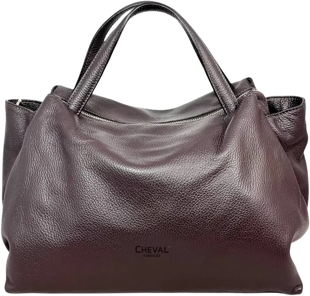 Algedi Handbag, Genuine Leather Made in Italy