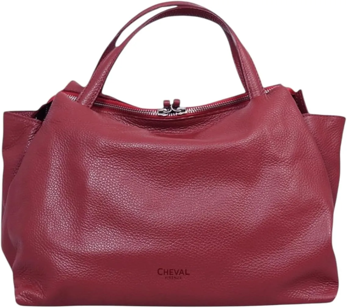 Algedi Handbag, Genuine Leather Made in Italy