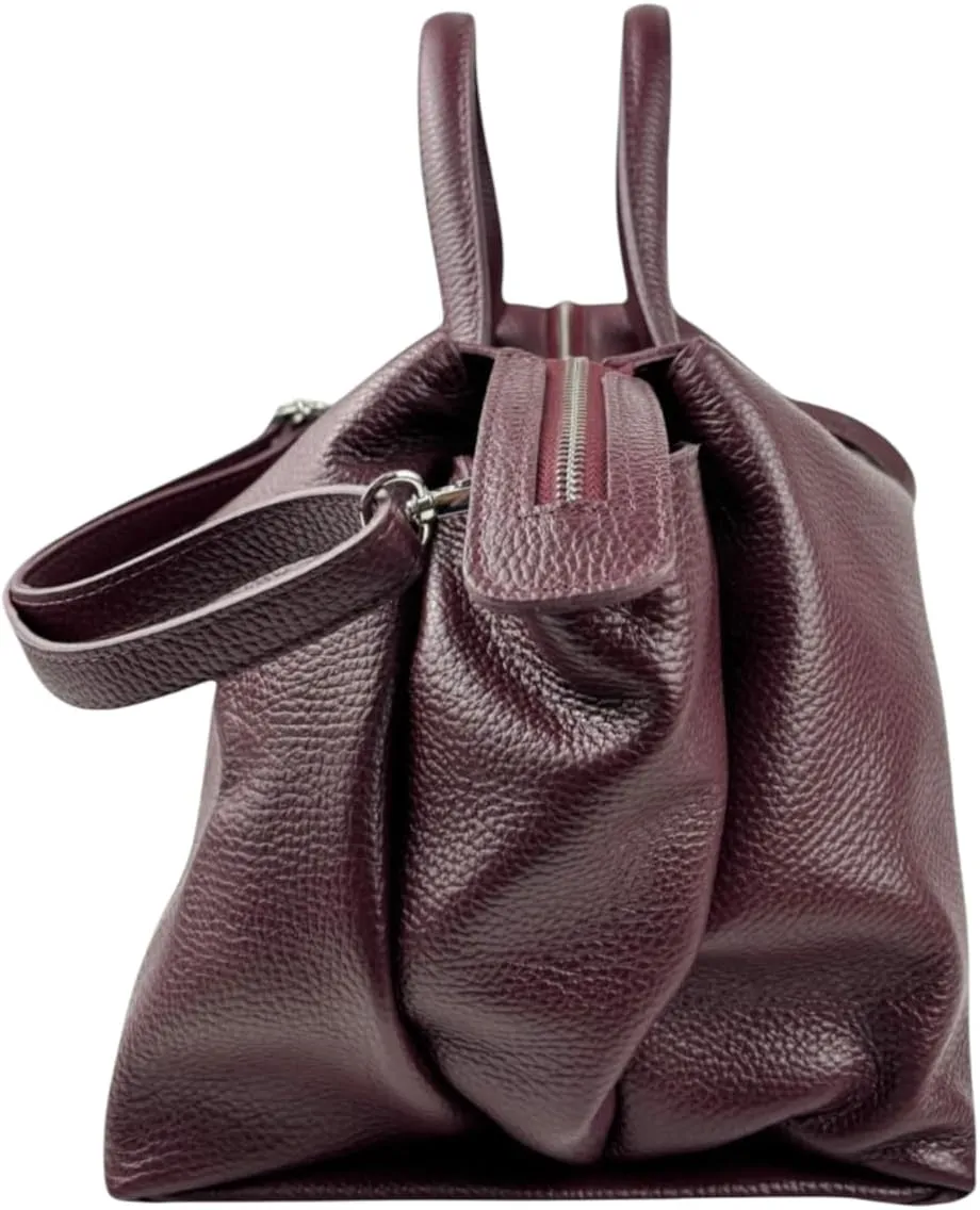 Algedi Handbag, Genuine Leather Made in Italy