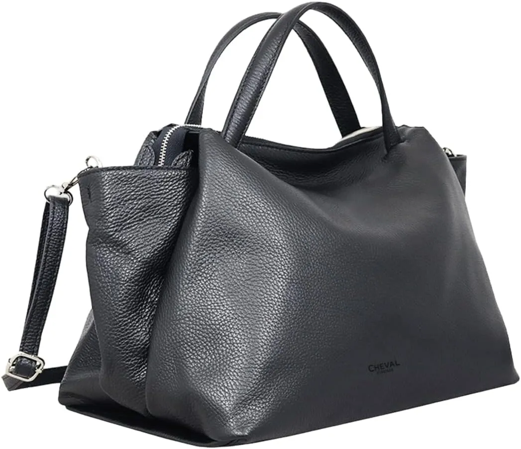 Algedi Handbag, Genuine Leather Made in Italy