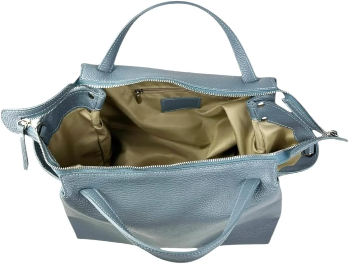 Algedi Handbag, Genuine Leather Made in Italy