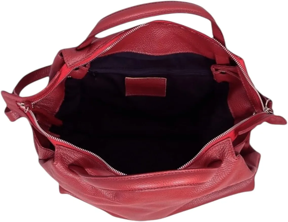 Algedi Handbag, Genuine Leather Made in Italy