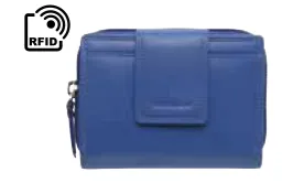 Alive With Style 'Joy' Leather Wallet by Modapelle in Cobalt/Multi-Purple/Multi-Red/Multi