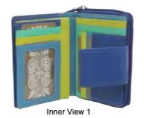 Alive With Style 'Joy' Leather Wallet by Modapelle in Cobalt/Multi-Purple/Multi-Red/Multi