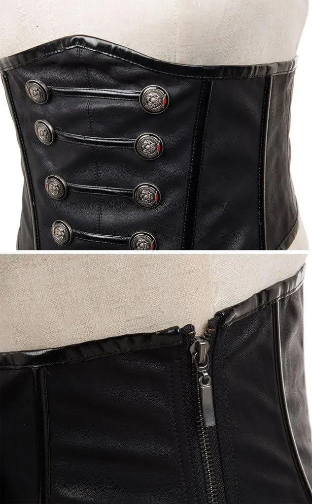 Alivila.Y Fashion Women's Faux Leather Rivet Steampunk Retro Boned Wide Corset Belt