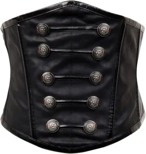 Alivila.Y Fashion Women's Faux Leather Rivet Steampunk Retro Boned Wide Corset Belt