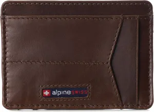 Alpine Swiss RFID Minimalist Oliver Front Pocket Wallet For Men Leather Comes in a Gift Box